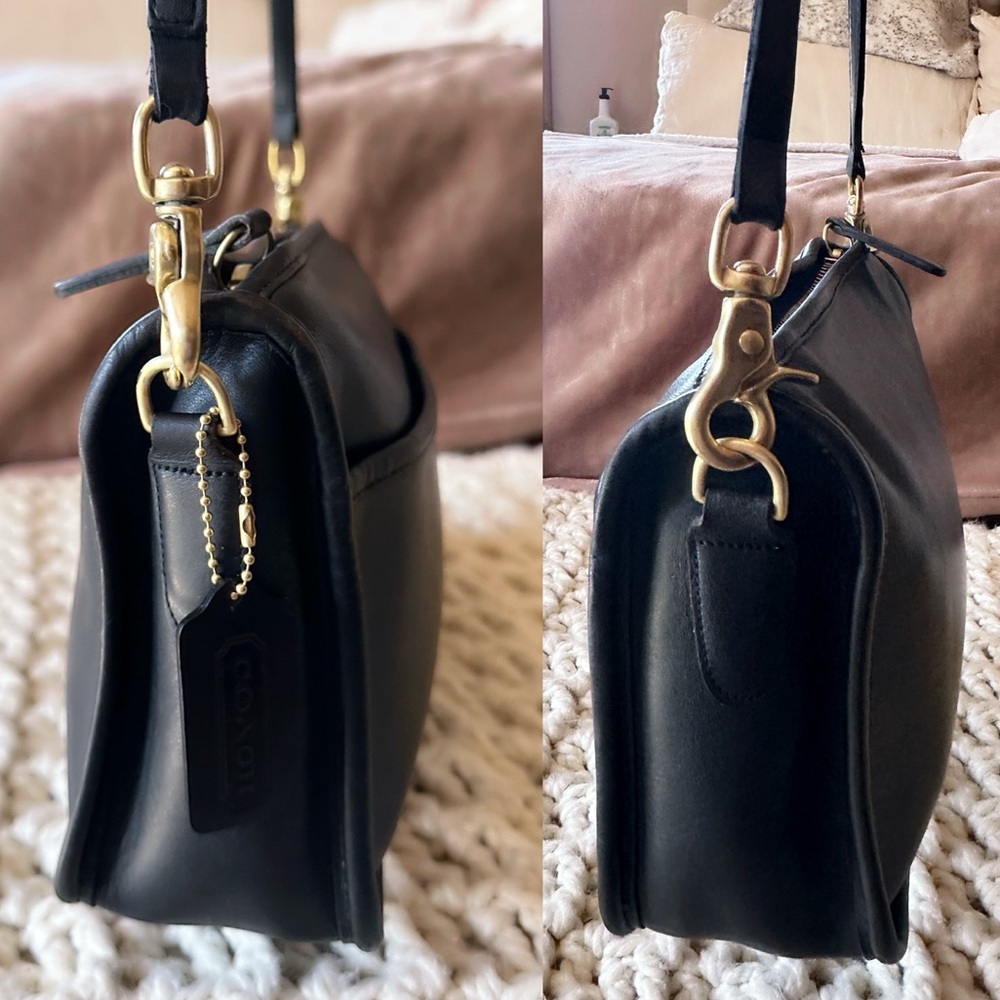 VINTAGE COACH NEW YORK CITY BLACK LEATHER CROSSBODY COMPANION BAG 9300 - Picture 15 of 17